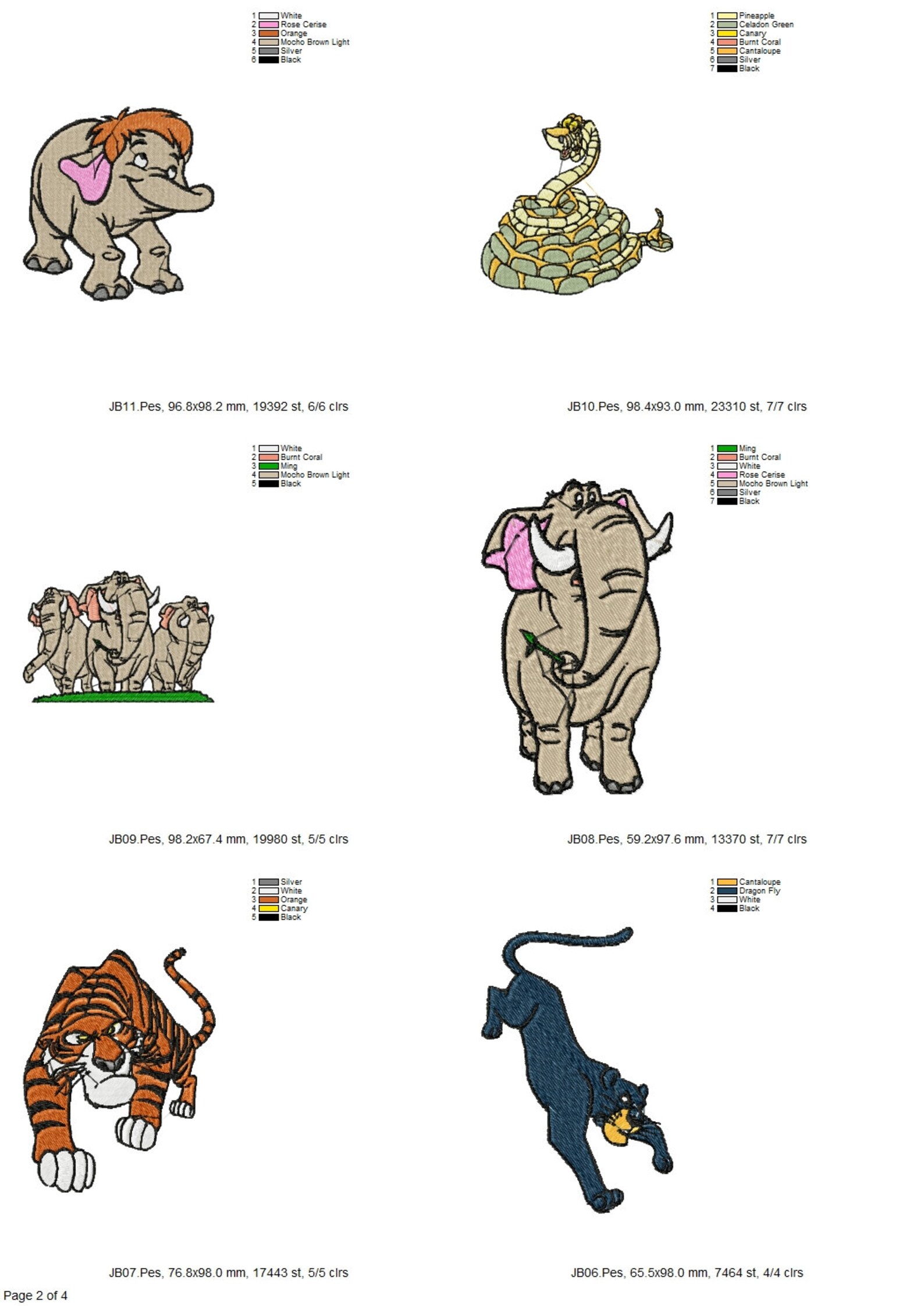 Disney jungle book machine embroidery files 20 designs  etsy Disney jungle book machine embroidery files 20 designs  etsy
