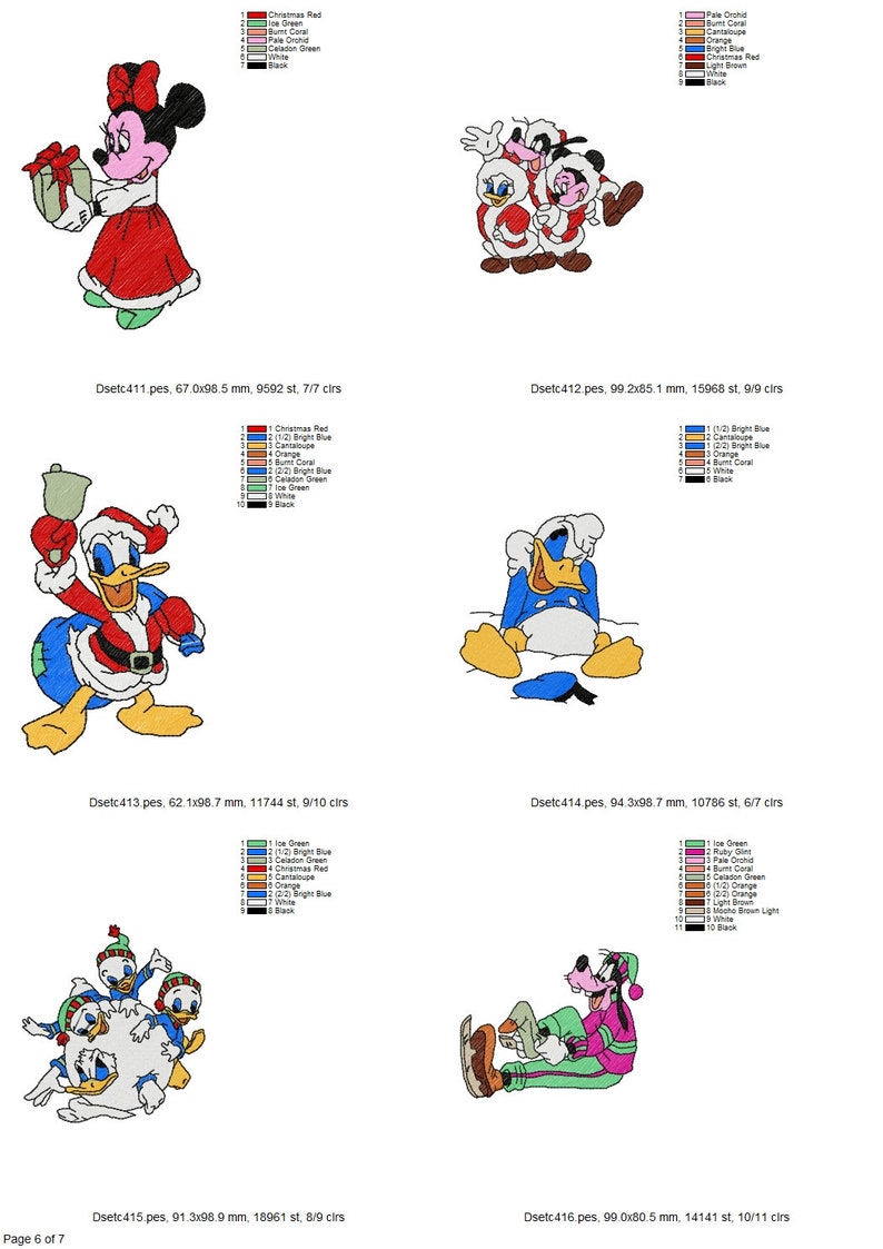 Mickey and Friends Instant Download Donald Disney Holiday 40 Designs Pluto Minnie Disney Christmas Machine Embroidery Goofy