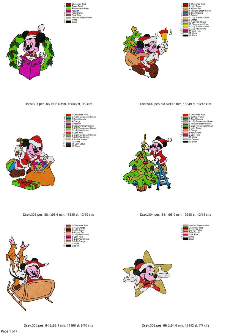 Mickey and Friends Instant Download Donald Disney Holiday 40 Designs Pluto Minnie Disney Christmas Machine Embroidery Goofy