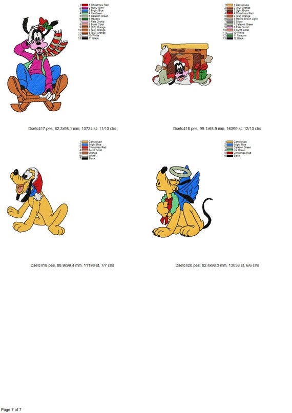 Mickey and Friends Instant Download Donald Disney Holiday 40 Designs Pluto Minnie Disney Christmas Machine Embroidery Goofy