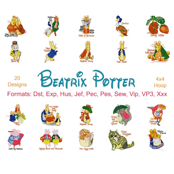 Beatrix Potter Machine Embroidery 20 Designs Peter Rabbit Etsy