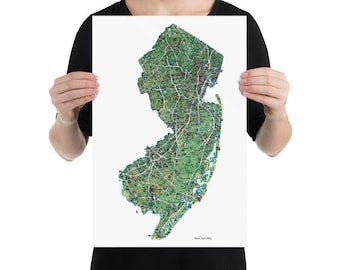 Hand-Drawn New Jersey Map Poster
