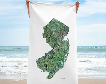 New Jersey Map Towel