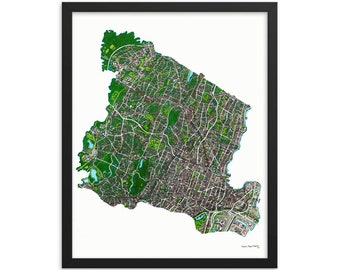 Framed Essex County Map Poster