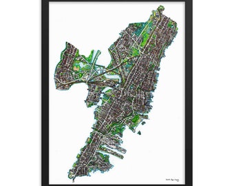 Framed Hudson County Poster