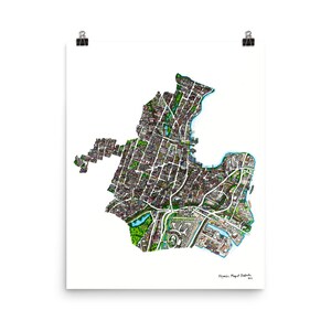 Handgezeichnete Newark Karte Poster