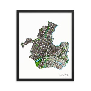 Gerahmte Newark Karte Poster