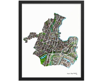Framed Newark Map Poster