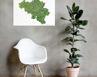 Hand-Drawn Belgium Map Poster