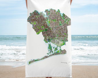 Queens NY Kaart Handdoek