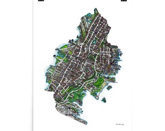 Hand-Drawn Jersey City Map Poster