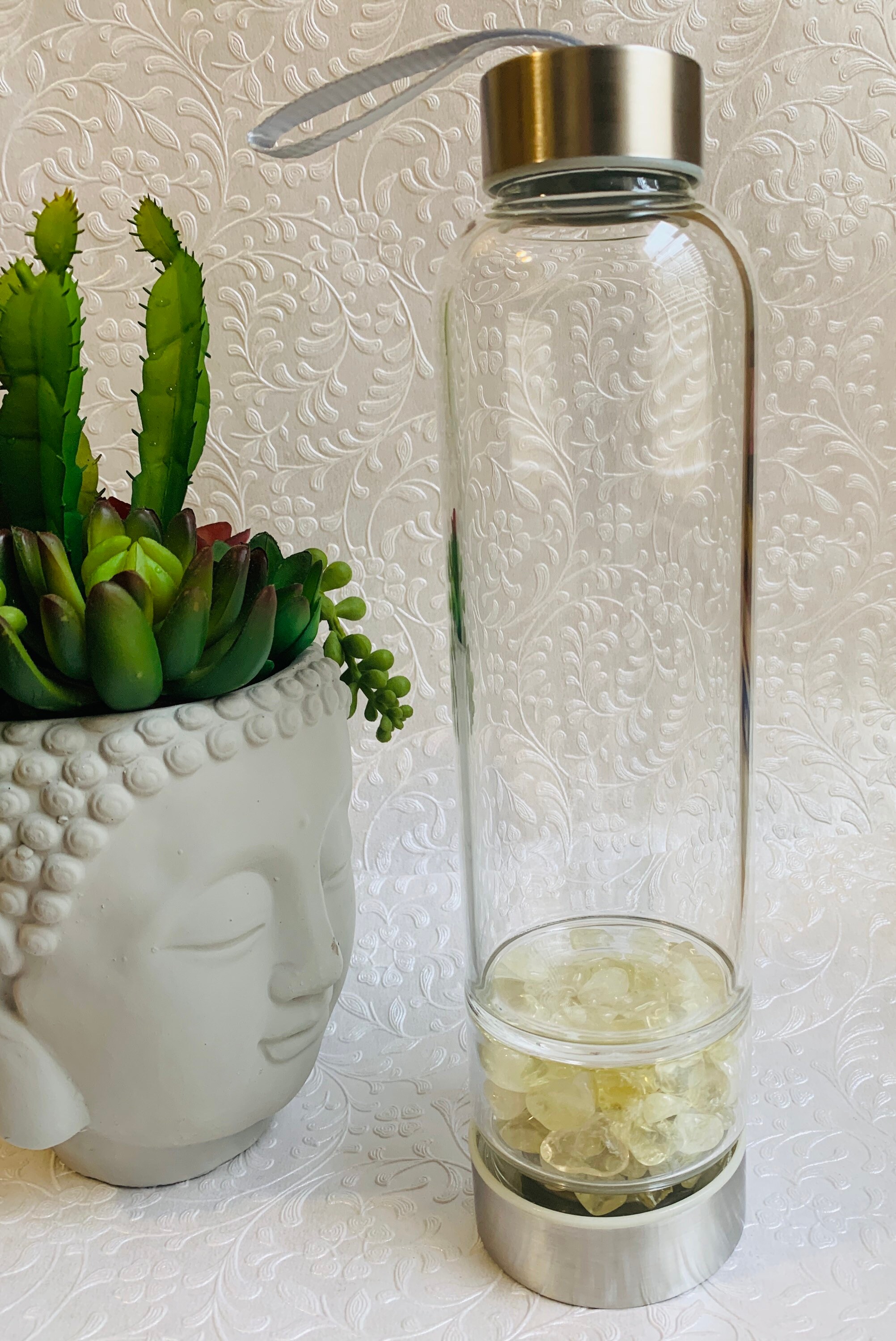 Crystal Infused Water Bottles Elixir Glass Water Bottle With Etsy