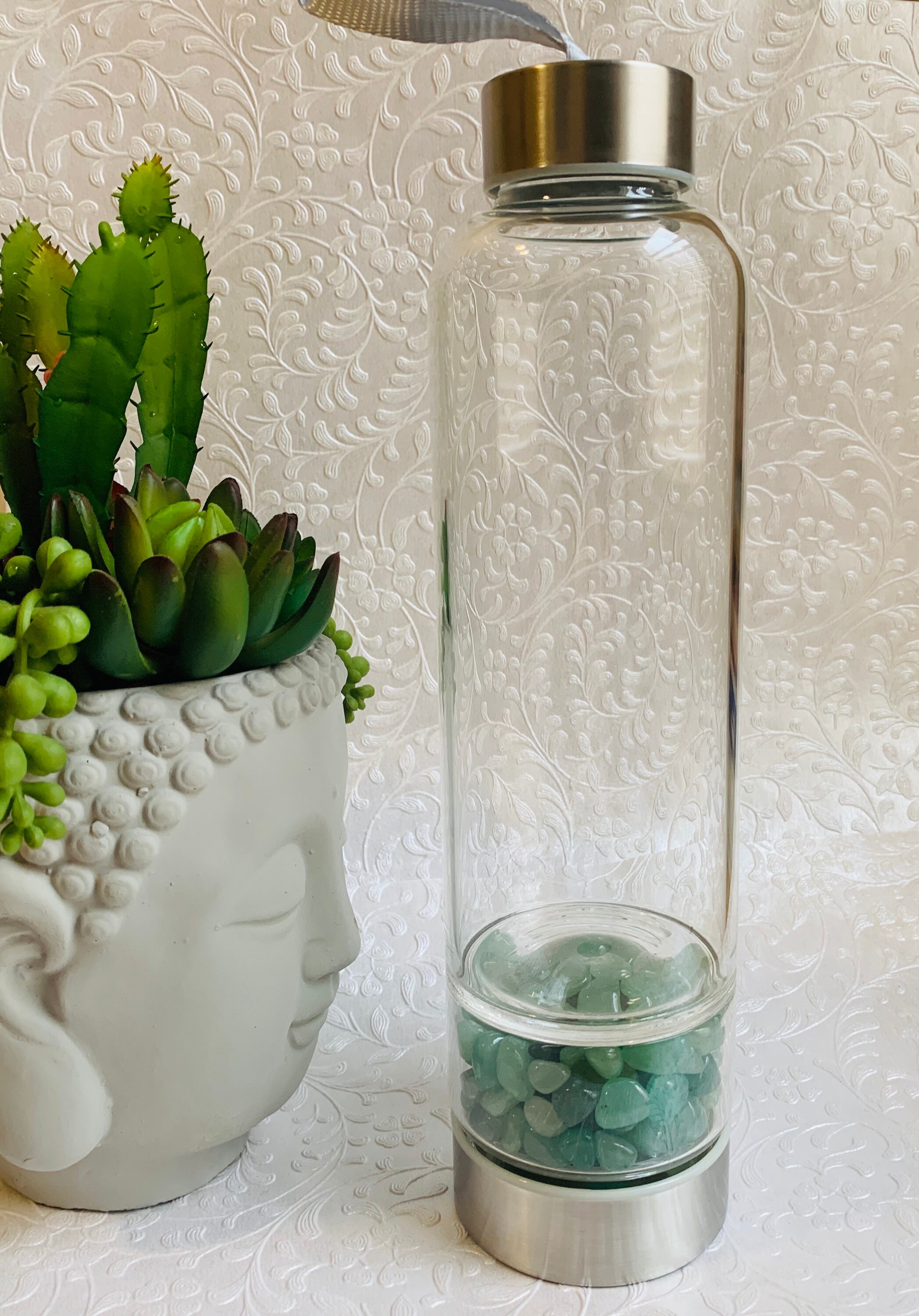 Crystal Infused Water Bottles Elixir Glass Water Bottle With Etsy