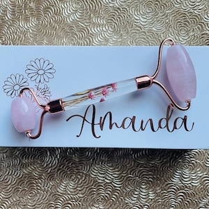Personalized Rose Quartz Face Roller | Gift for Mom, Daughter or Friends | Personalized Self Care Gift