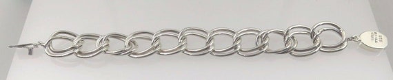 Sterling Silver Solid 925 Double Link Bracelet - image 3
