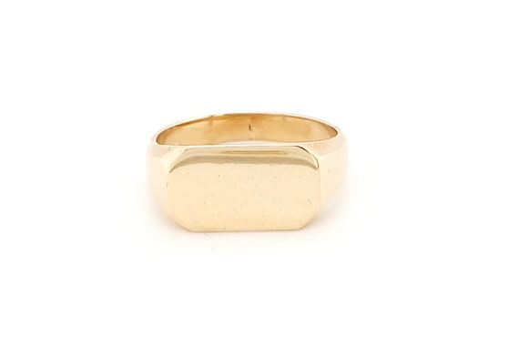 18k Yellow Gold Men's Signet Ring - image 1