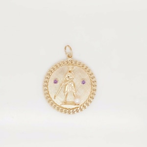 14k Yellow Gold Female Golf Player Charm Pendant With Rotating Arms