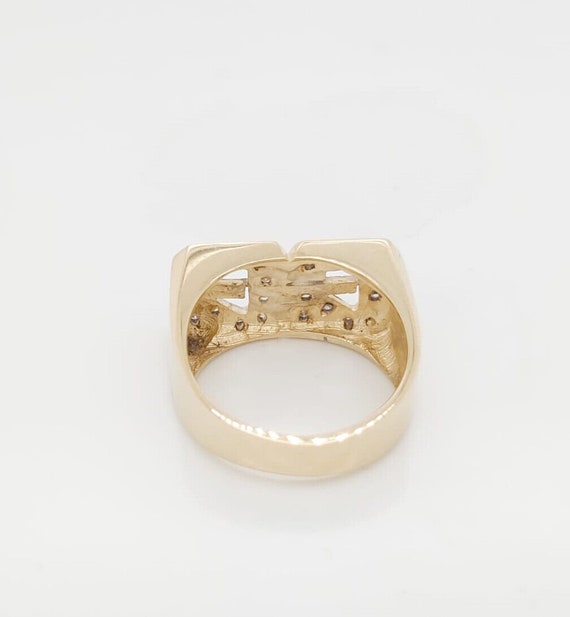 14k Two Tone Gold Initial G G Diamond Ring - image 6