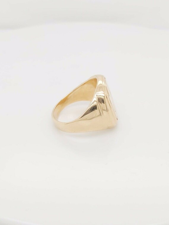 14k Yellow Gold Solid Heavy MC Initial Ring - image 3