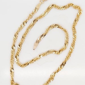 14k Yellow Gold Twisted Chain Necklace 16&quot;