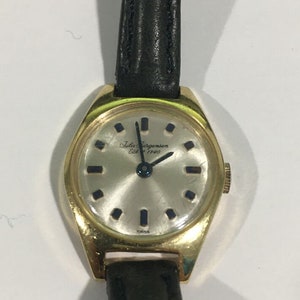 Jules Jurgensen 18k Yellow Gold Vintage Mechanical Watch With Leather Band