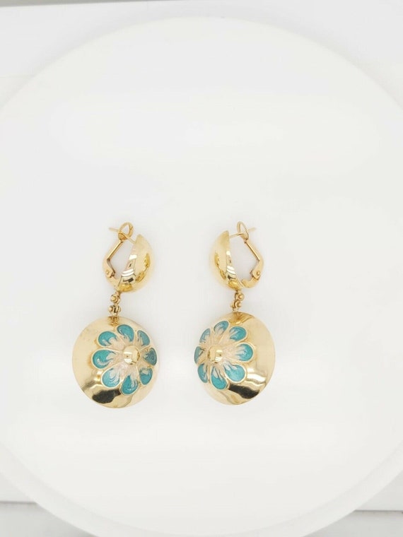 18k Yellow Gold Antique Dangling Earrings With Ena