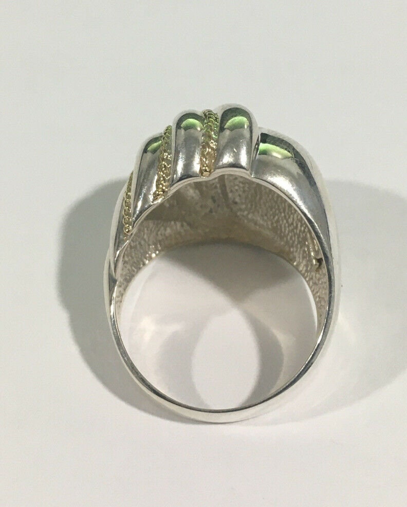 Charles Krypell 925 Silver &14k Yellow Gold Vintage Twist  Charles Krypell 925 & 14k Gold Vintage Twist Ring main image 2