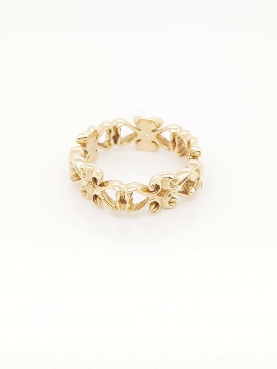 18k Yellow Gold Vintage Band Ring - image 3