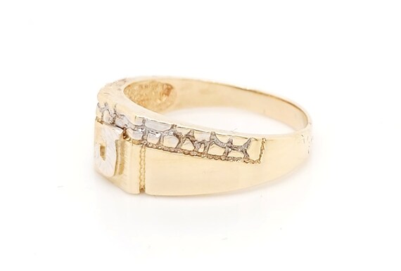 14k Two Tone Gold J Initial Ring - image 4