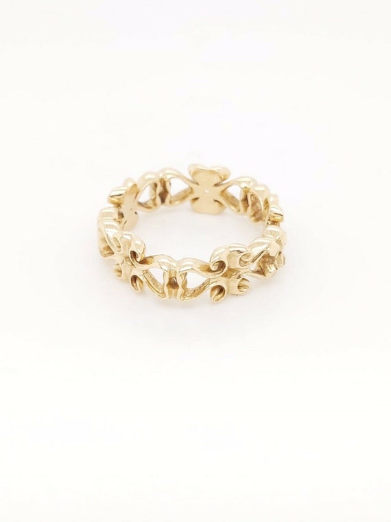 18k Yellow Gold Vintage Band Ring - image 6