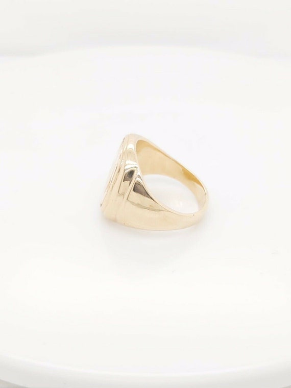 14k Yellow Gold Solid Heavy MC Initial Ring - image 2