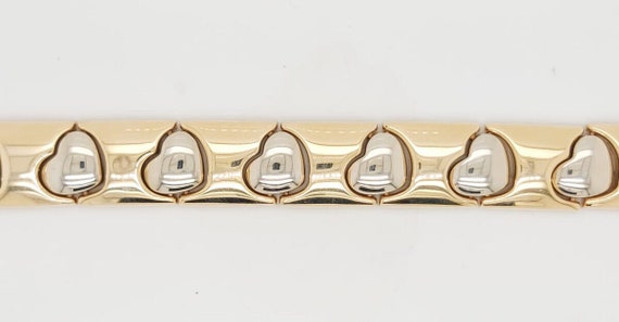 14k Two Tone Gold Heart Women's Bracelet - image 9