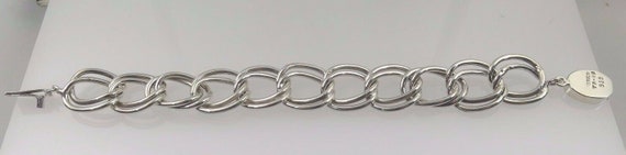 Sterling Silver Solid 925 Double Link Bracelet - image 4