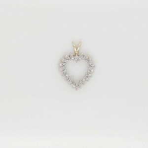 10k Two Tone Gold Diamond Heart Pendant