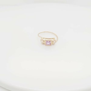 14k Yellow Gold Dainty Ring With Color cz Stones