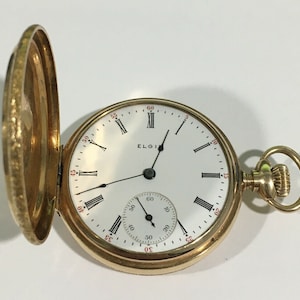 Elgin Vintage 14k Yellow Gold 15 Jewels Pocket Watch