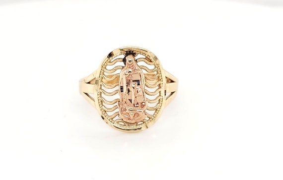 14k Two Tone Gold Virgin Marry Ring
