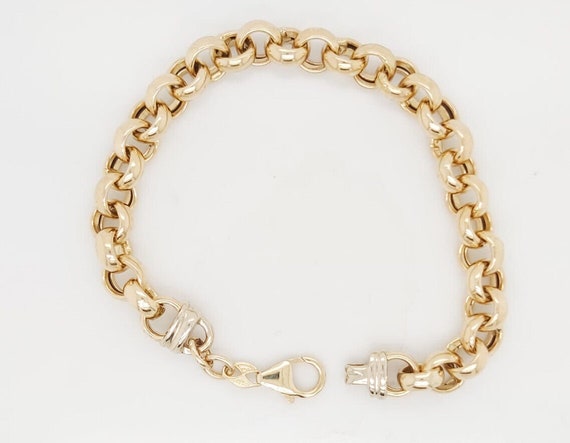 14k Two Tone Gold Charm Bracelet - image 3