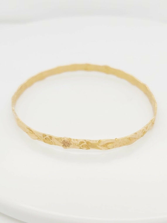 18k Yellow Gold Antique Baby Bangle Bracelet - image 6