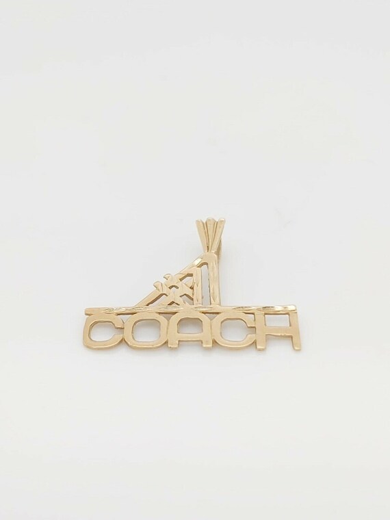 14k Yellow Gold #1 Coach Pendant Charm - image 3