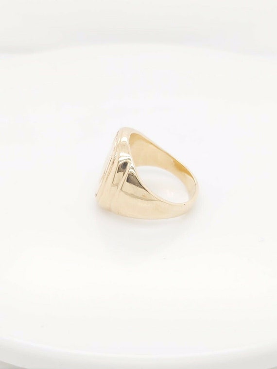 14k Yellow Gold Solid Heavy MC Initial Ring - image 5