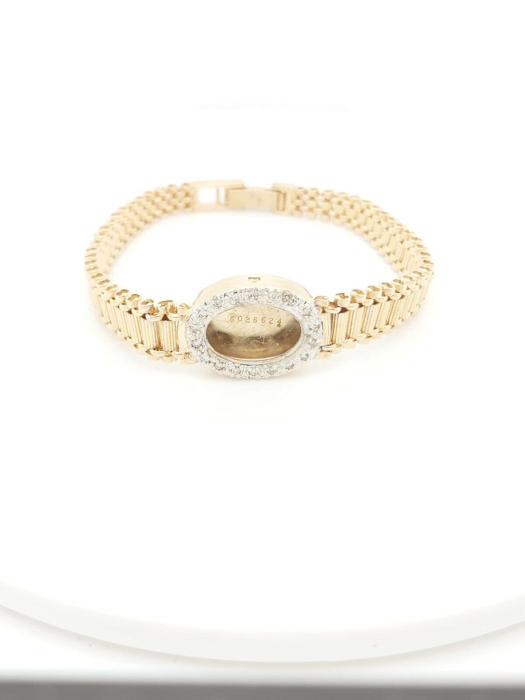 14k Gelb Gold Vintage Diamant Uhr Armband