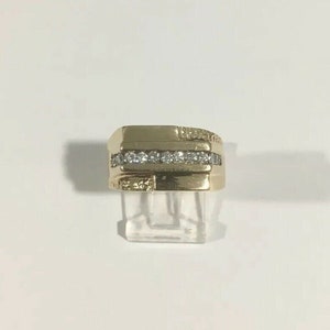 14k Yellow Gold Men&#39;s Diamond Ring 0.50ct