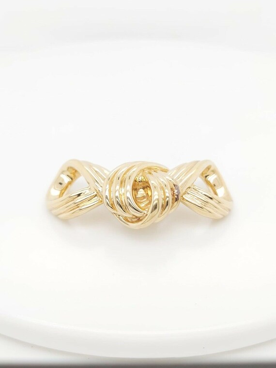 14k Yellow Gold Vintage Knot Pendant - image 3