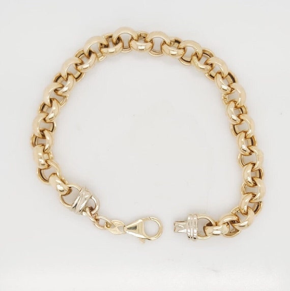 14k Two Tone Gold Charm Bracelet - image 1