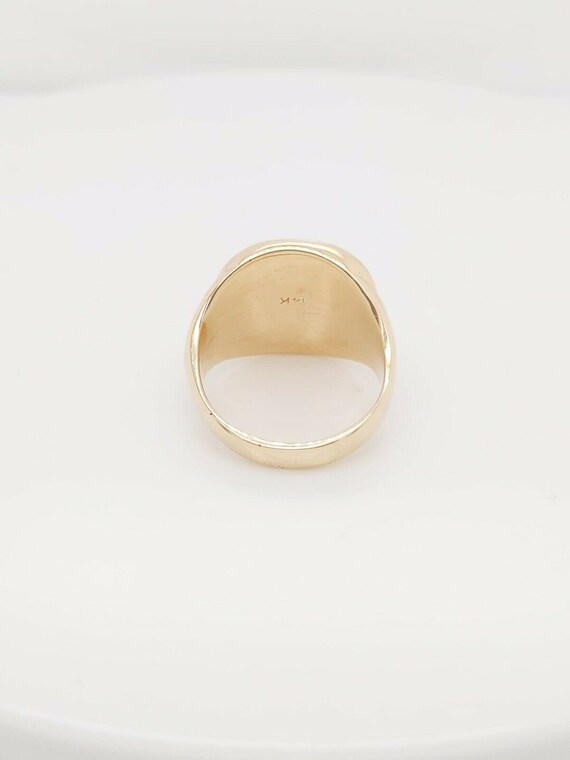 14k Yellow Gold Solid Heavy MC Initial Ring - image 4