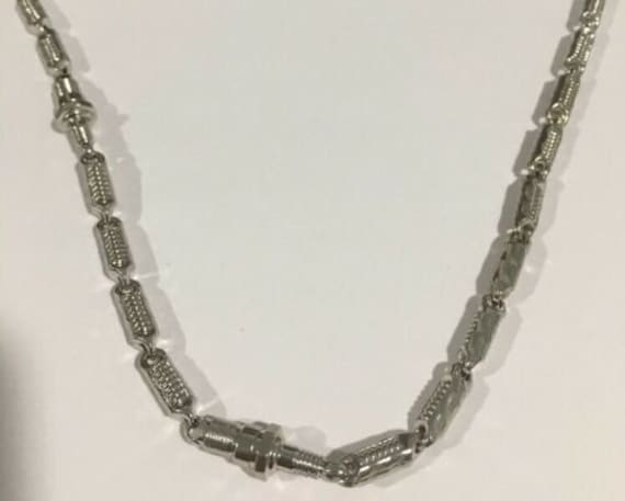 Sterling Silver Fancy Link Necklace Chain 22" - image 1