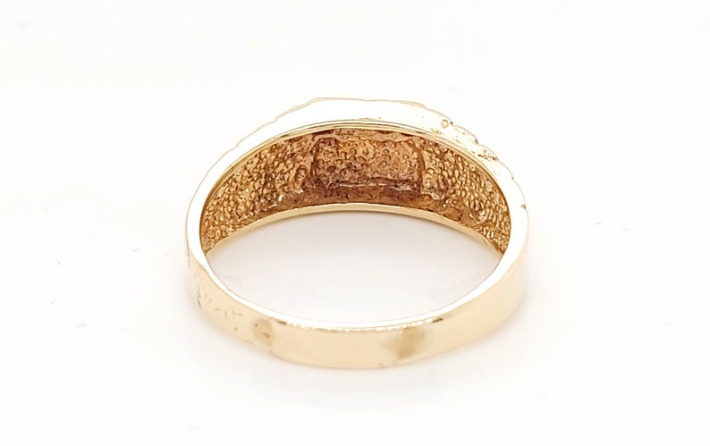 14k Two Tone Gold J Initial Ring image 3