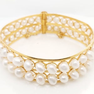 22k geelgouden vintage armband met parels