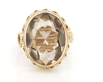 14k Yellow Gold Ring With Smoky Topaz Birthstone